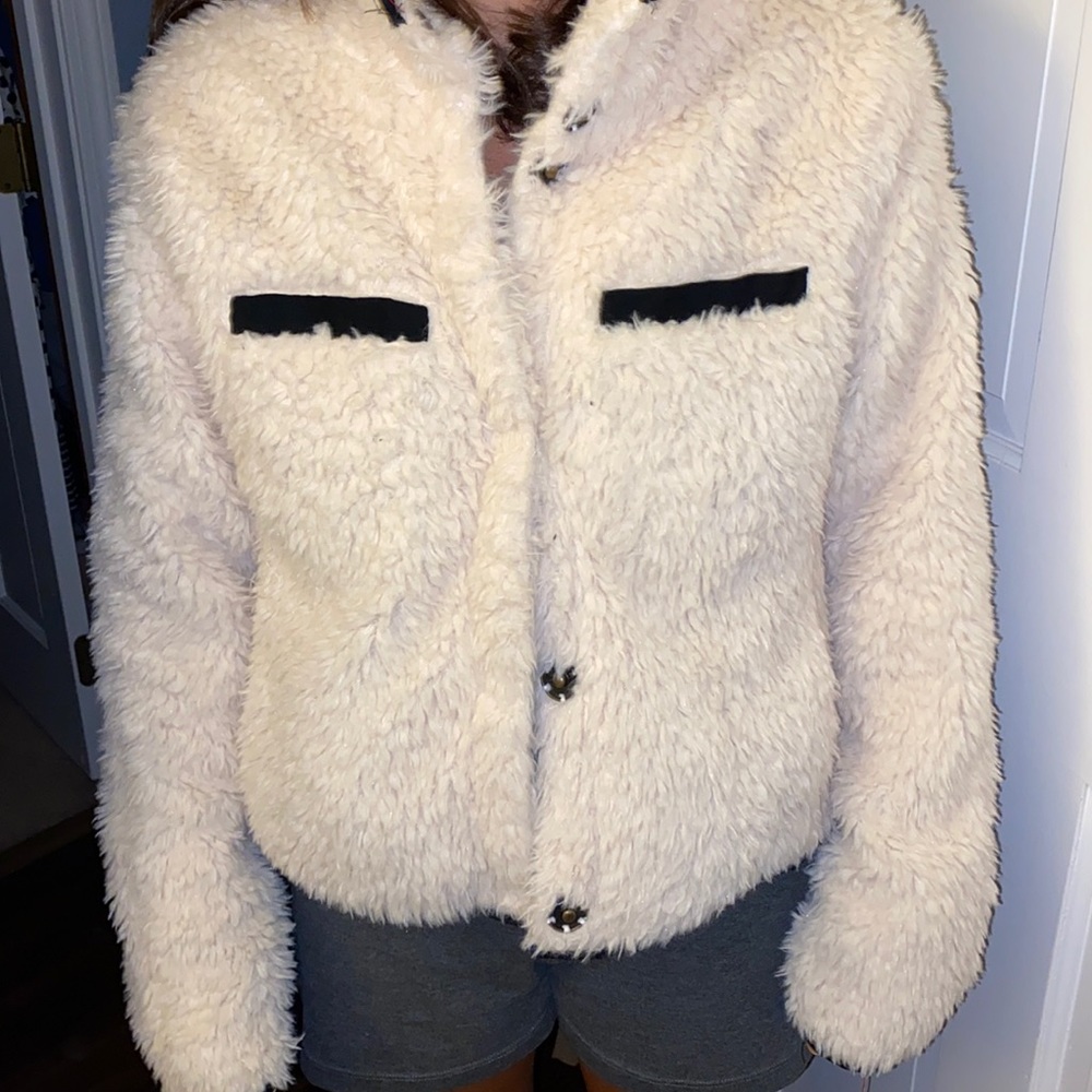 Furry white jacket